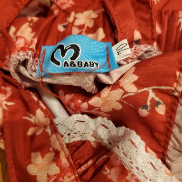 Newborn Floral Romper with matching ribbon for head. NWOT - Picture 5 of 16